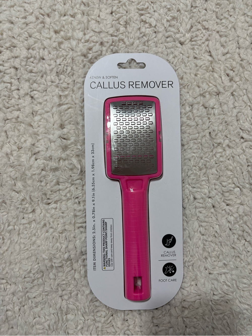 Pink Callus Remover Foot Rasp - Portable Foot Care Tool